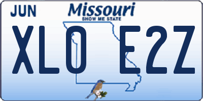 MO license plate XL0E2Z
