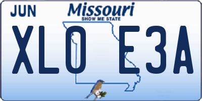 MO license plate XL0E3A