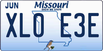 MO license plate XL0E3E