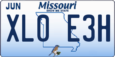 MO license plate XL0E3H