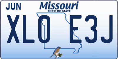 MO license plate XL0E3J