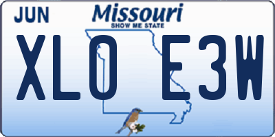 MO license plate XL0E3W