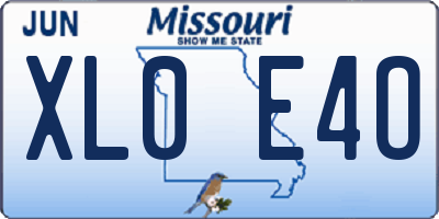 MO license plate XL0E4O