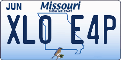 MO license plate XL0E4P