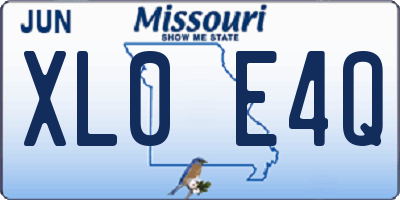 MO license plate XL0E4Q