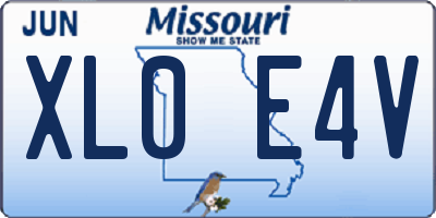 MO license plate XL0E4V