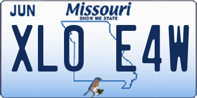 MO license plate XL0E4W
