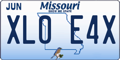 MO license plate XL0E4X