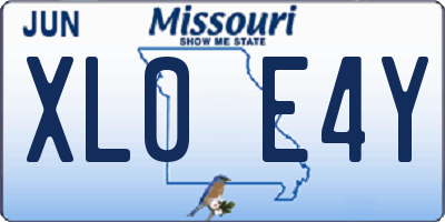 MO license plate XL0E4Y