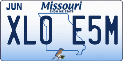 MO license plate XL0E5M