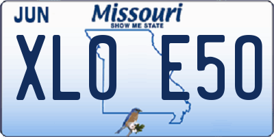 MO license plate XL0E5O