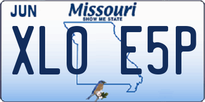 MO license plate XL0E5P