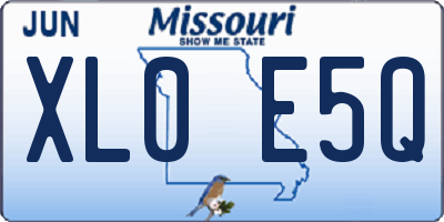 MO license plate XL0E5Q