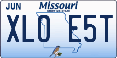 MO license plate XL0E5T