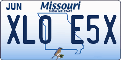 MO license plate XL0E5X