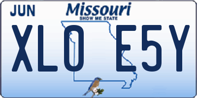 MO license plate XL0E5Y