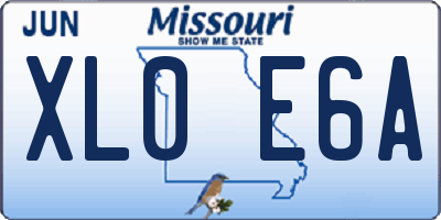 MO license plate XL0E6A