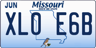 MO license plate XL0E6B