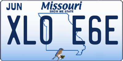 MO license plate XL0E6E