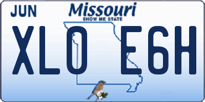 MO license plate XL0E6H