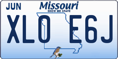 MO license plate XL0E6J