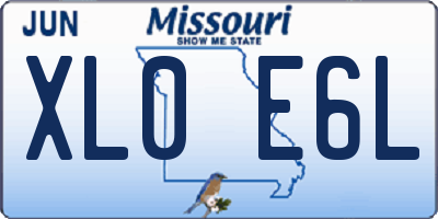 MO license plate XL0E6L