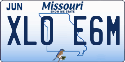 MO license plate XL0E6M