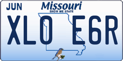 MO license plate XL0E6R