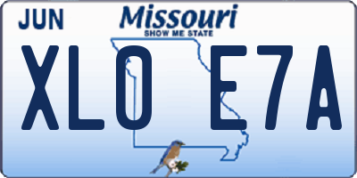 MO license plate XL0E7A