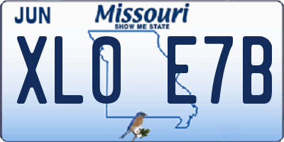 MO license plate XL0E7B