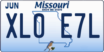 MO license plate XL0E7L
