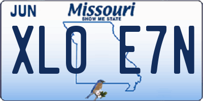 MO license plate XL0E7N