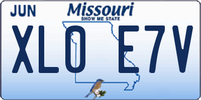 MO license plate XL0E7V