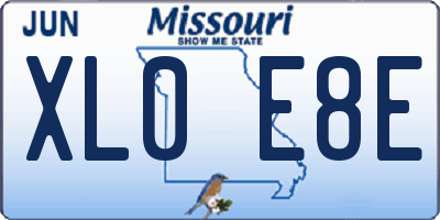 MO license plate XL0E8E