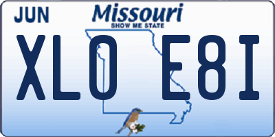 MO license plate XL0E8I