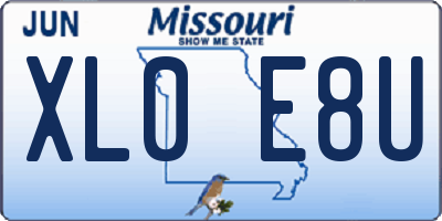 MO license plate XL0E8U