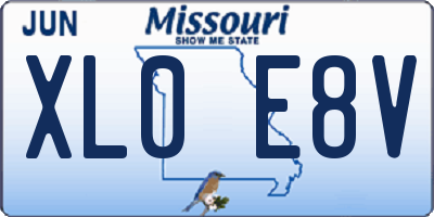 MO license plate XL0E8V