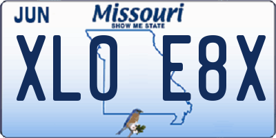 MO license plate XL0E8X