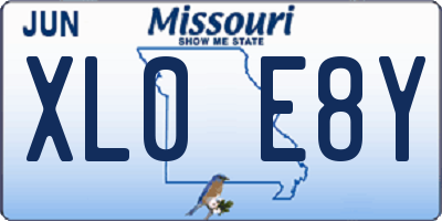 MO license plate XL0E8Y