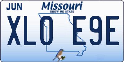MO license plate XL0E9E