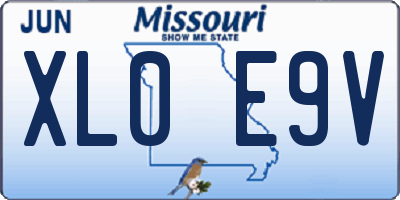 MO license plate XL0E9V