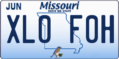 MO license plate XL0F0H
