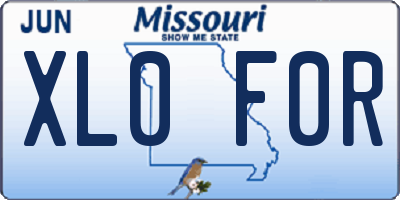 MO license plate XL0F0R