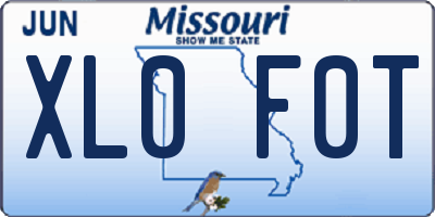 MO license plate XL0F0T
