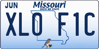 MO license plate XL0F1C