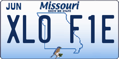 MO license plate XL0F1E