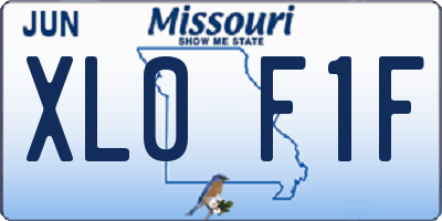 MO license plate XL0F1F