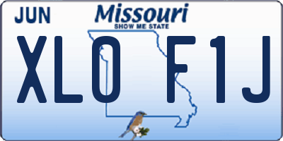MO license plate XL0F1J