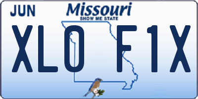 MO license plate XL0F1X