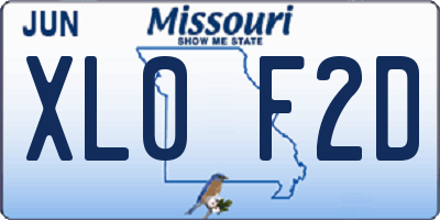MO license plate XL0F2D